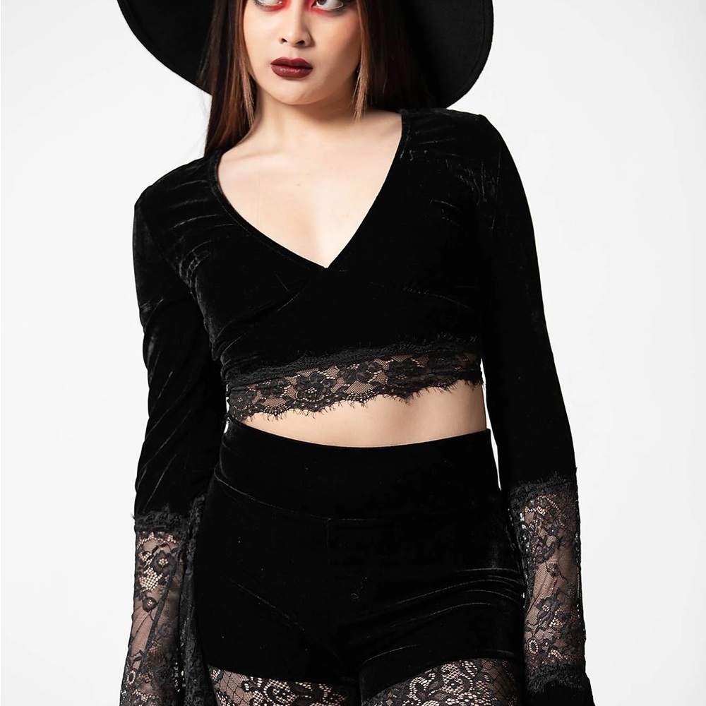 Killstar Black Lace Trim Top